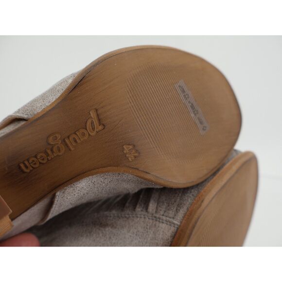 Paul Green Cayanne Gray Shimmer Peep Open Toe Sandal Heel Bootie Sz 4.5 UK 7 US - Picture 9 of 13